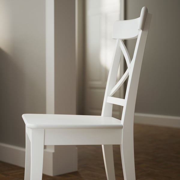 ROSENTORP / ROSENTORP table and 6 chairs, white/white, 160/215x110 cm