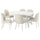 ROSENTORP / ROSENTORP table and 6 chairs, white/Kilanda light beige white, 160/215x110 cm