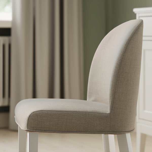 ROSENTORP / ROSENTORP table and 6 chairs, white/Kilanda light beige white, 160/215x110 cm