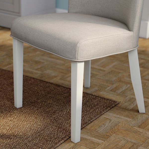 ROSENTORP / ROSENTORP table and 6 chairs, white/Kilanda light beige white, 160/215x110 cm