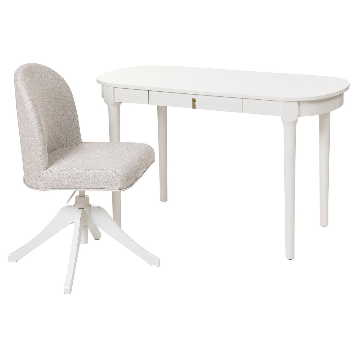 ROSENTORP desk and chair, white/beige