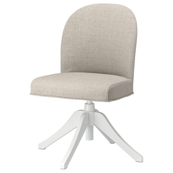 ROSENTORP - Swivel chair, white/Kilanda beige