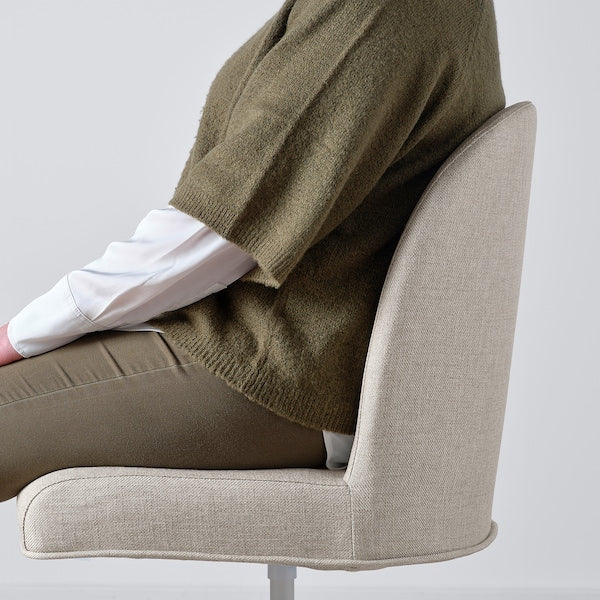 ROSENTORP swivel chair, white/Kilanda light beige, 67 cm