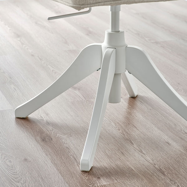 ROSENTORP swivel chair, white/Kilanda light beige, 67 cm