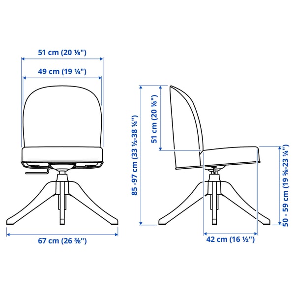 ROSENTORP - Swivel chair, white/Kilanda beige