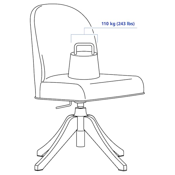 ROSENTORP - Swivel chair, white/Kilanda beige