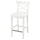 ROSENTORP bar stool with backrest, counter height/white, 63 cm