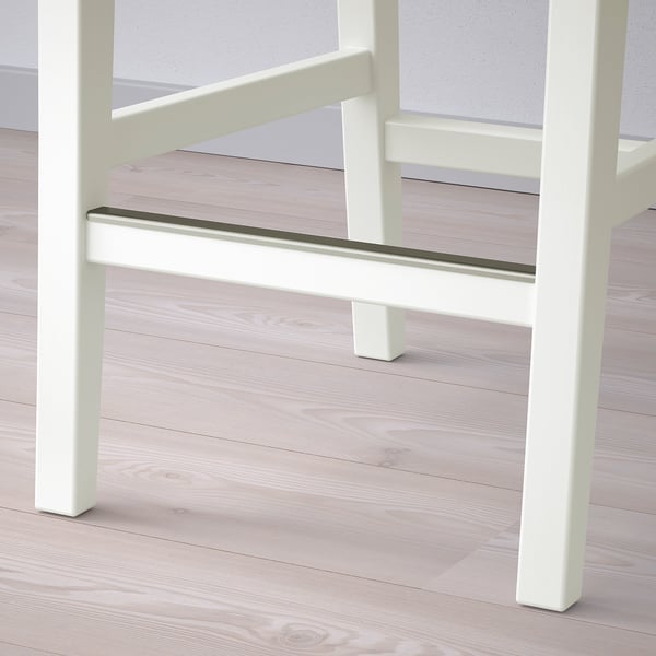ROSENTORP bar stool with backrest, counter height/white, 63 cm