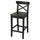 ROSENTORP bar stool with backrest, counter height/black, 63 cm