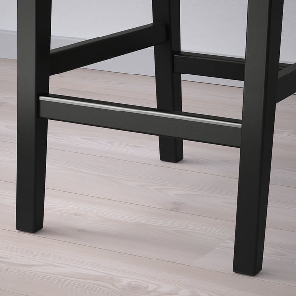 ROSENTORP bar stool with backrest, counter height/black, 63 cm