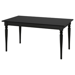 ROSENTORP extendable table, black, 155/215x87 cm