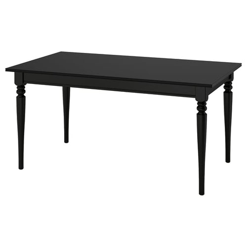 ROSENTORP extendable table, black, 155/215x87 cm