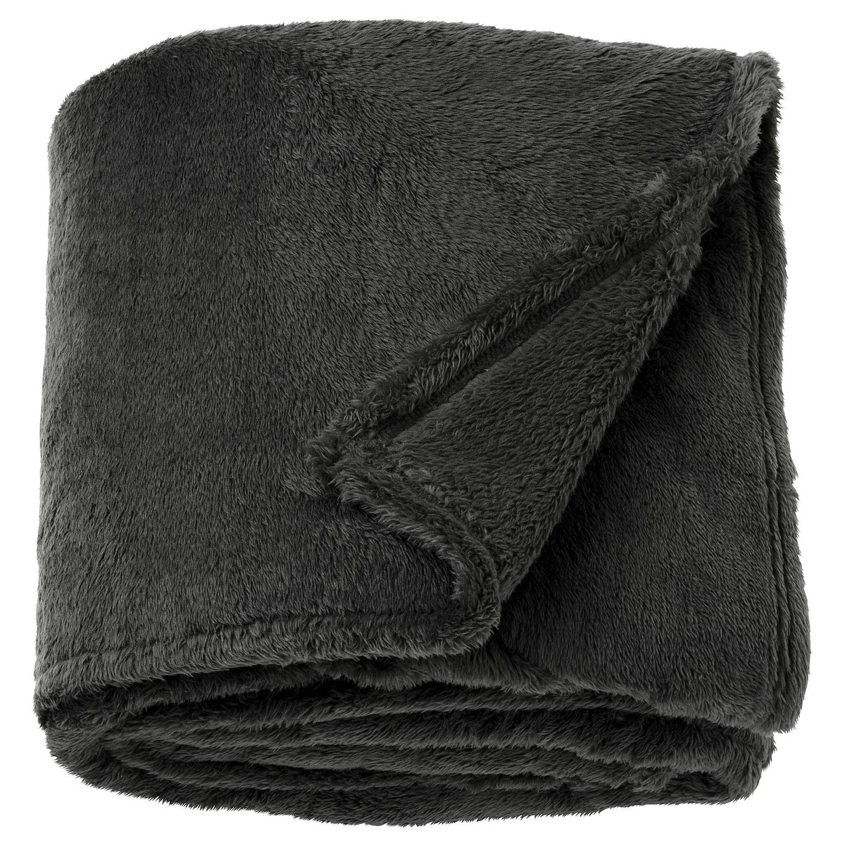 ROSTLÖNN throw, anthracite, 130x170 cm