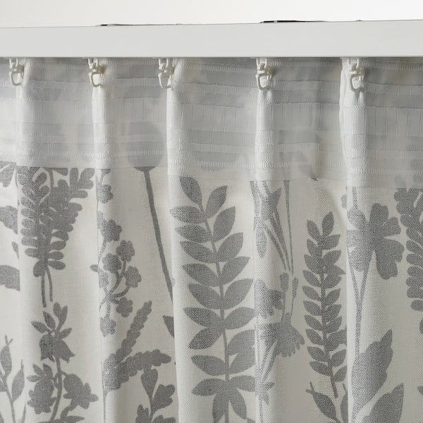 Ikea ROTVECKLARE - Curtain, 2 sheets, white/anthracite,145x300 cm