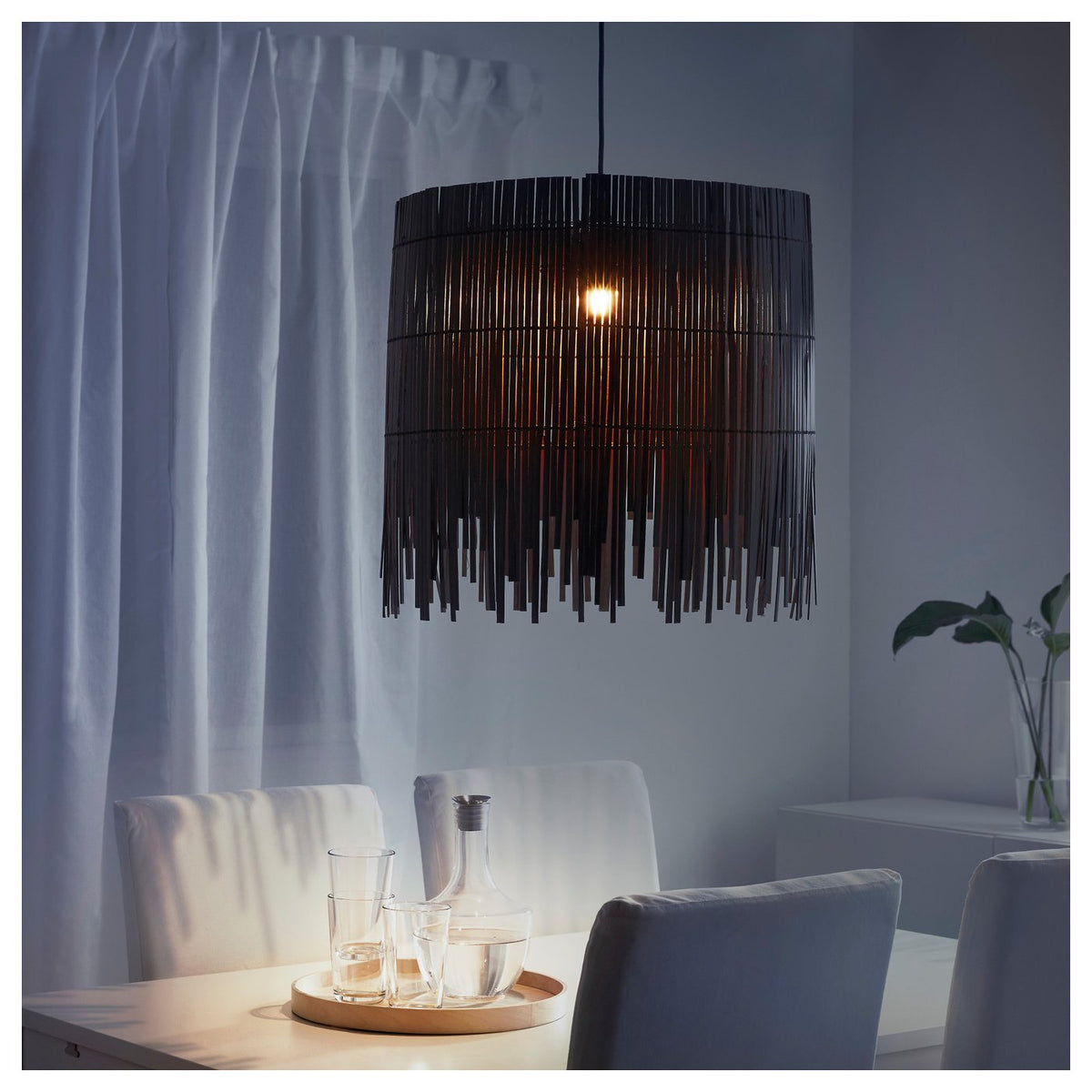 ROTVIK Pendant Lamp, Bamboo, Brown - shop soiled