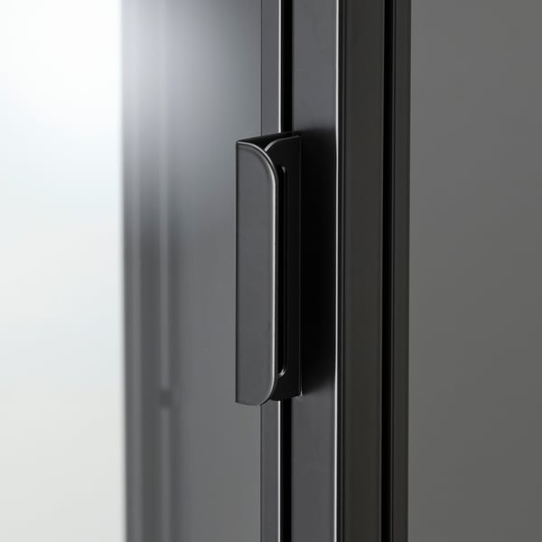 RUDSTA glass-door cabinet, anthracite, 42x37x155 cm