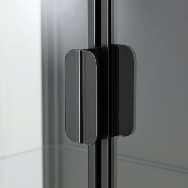 RUDSTA glass-door cabinet, anthracite, 80x37x120 cm