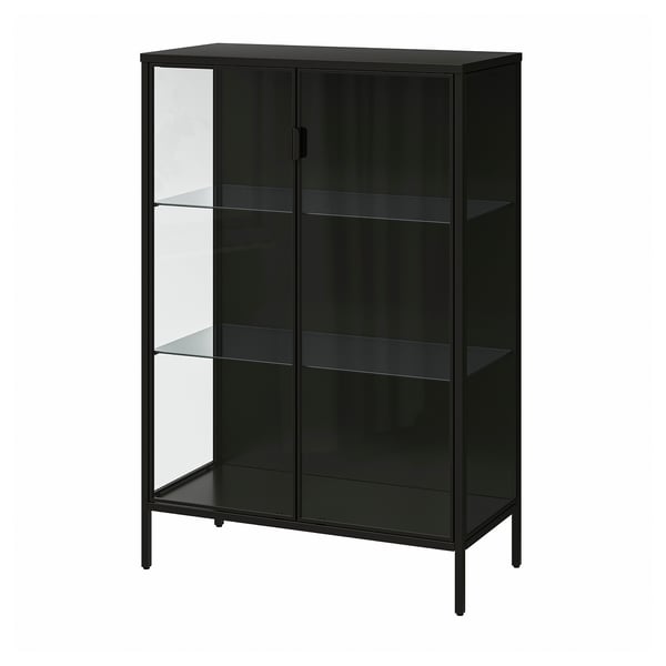 RUDSTA glass-door cabinet, anthracite, 80x37x120 cm