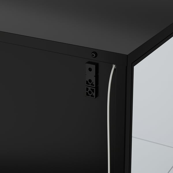 RUDSTA glass-door cabinet, anthracite, 42x37x155 cm
