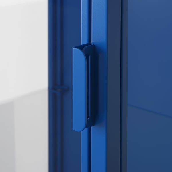 RUDSTA glass-door cabinet, blue, 42x37x155 cm