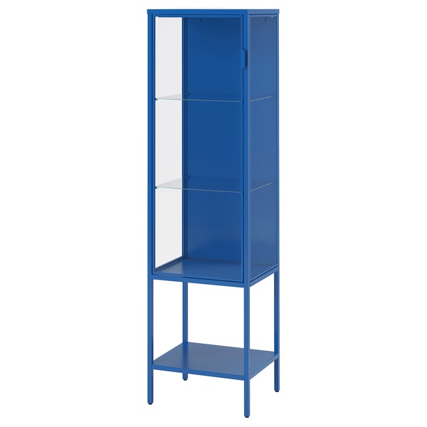 RUDSTA glass-door cabinet, blue, 42x37x155 cm