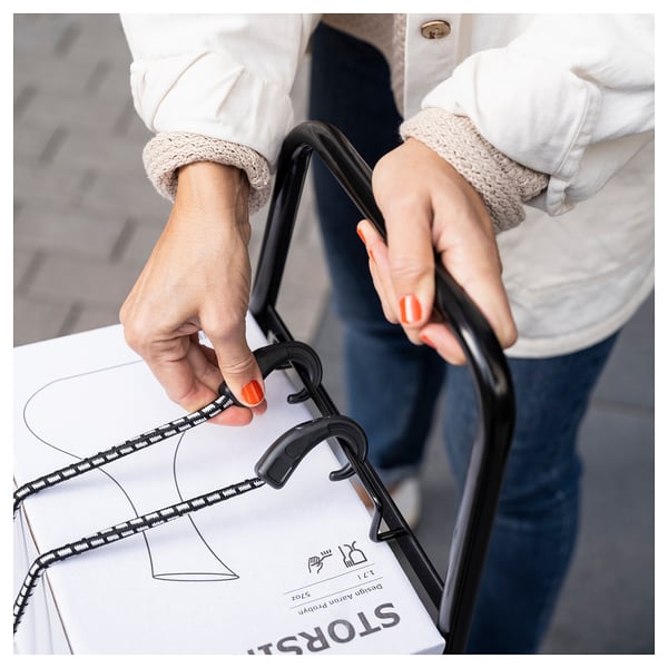 RULLEBÖR trolley, black, 34x94x45 cm