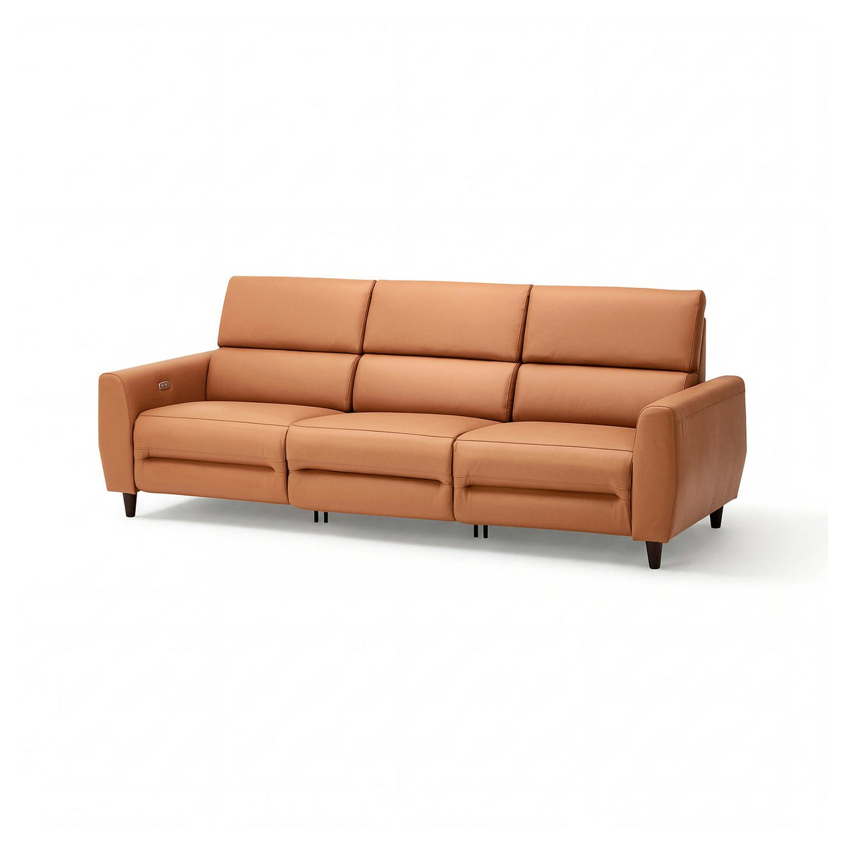 RULLERUM 3-seat sofa w 2 electric recliners, Grann/Bomstad golden-brown, 259x98x94 cm
