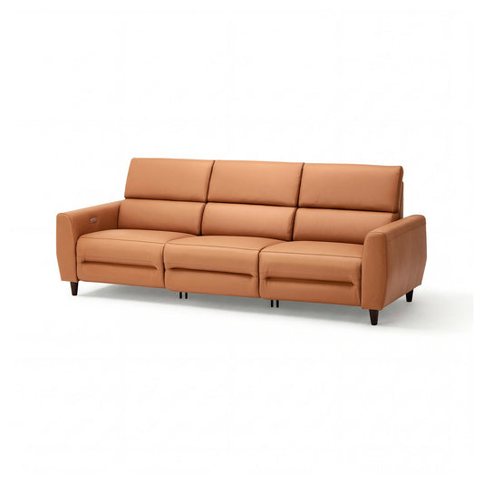 RULLERUM 3-seat sofa w 2 electric recliners, Grann/Bomstad golden-brown, 259x98x94 cm