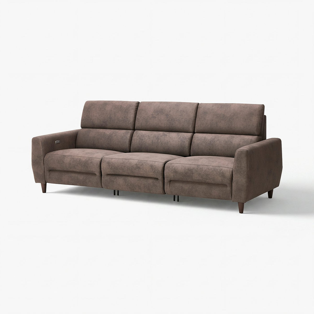RULLERUM 3-seat sofa w 2 electric recliners, Tornarp dark grey-brown, 259x98x94 cm