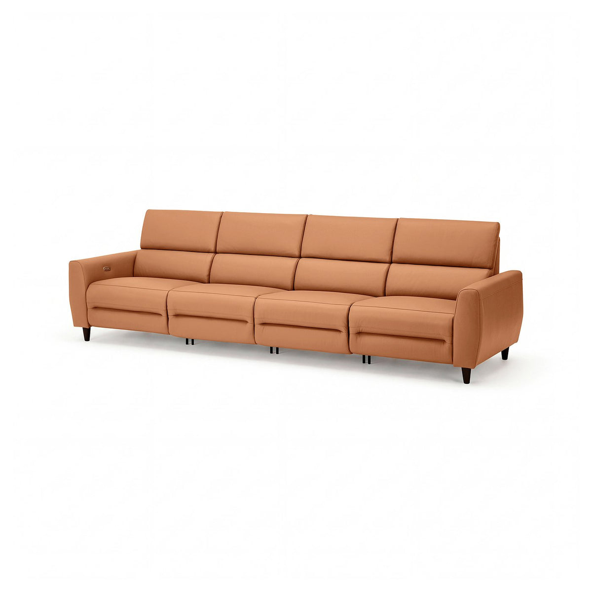 RULLERUM 4-seat sofa w 2 electric recliners, Grann/Bomstad golden-brown, 259x98x94 cm