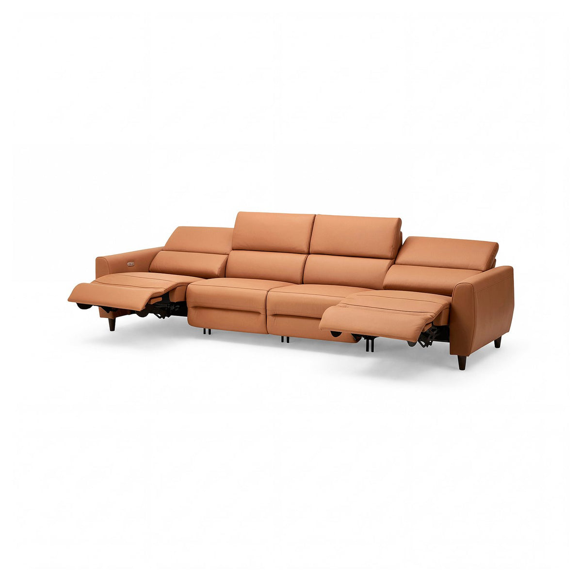 RULLERUM 4-seat sofa w 2 electric recliners, Grann/Bomstad golden-brown, 259x98x94 cm