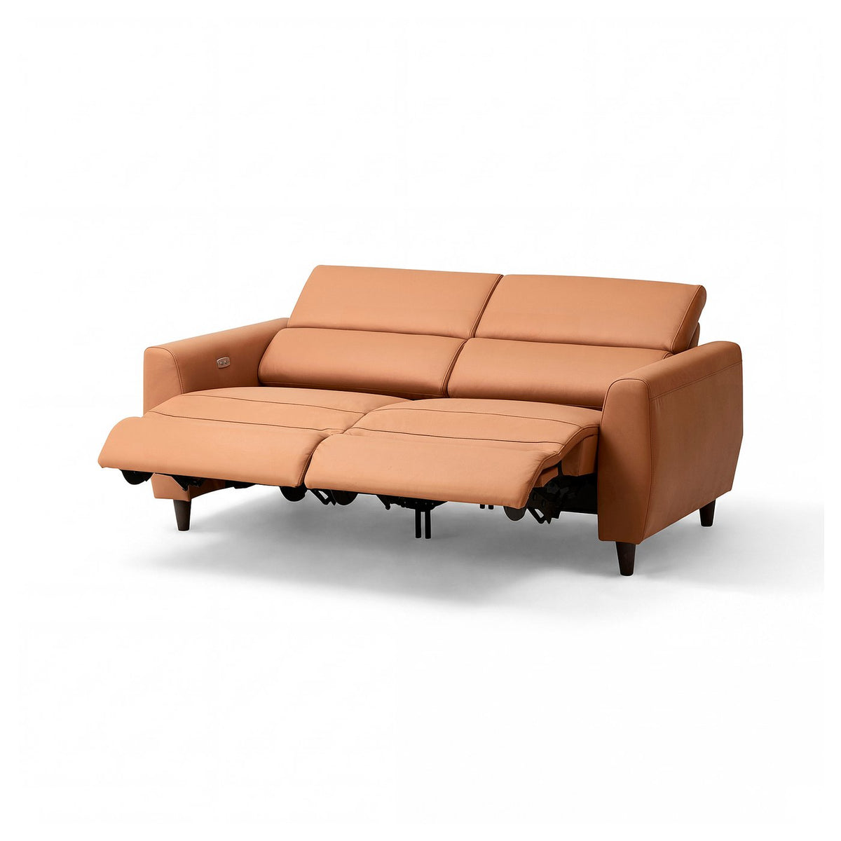 RULLERUM 2-seat sofa with electric recliner, Grann/Bomstad golden-brown, 184 cm
