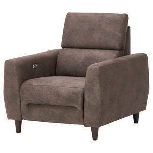 RULLERUM recliner, electric, Tornarp dark grey-brown, 97 cm