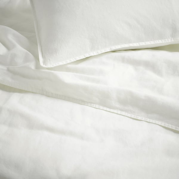 RUNDHAGTORN duvet cover and 2 pillowcases, white, 240x220/50x80 cm