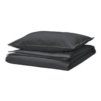 RUNDHAGTORN duvet cover and pillowcase, anthracite, 150x200/50x80 cm
