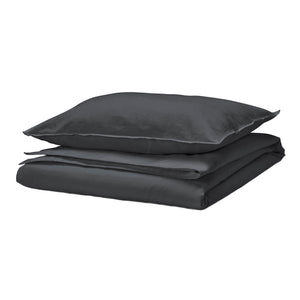 RUNDHAGTORN duvet cover and pillowcase, anthracite, 150x200/50x80 cm