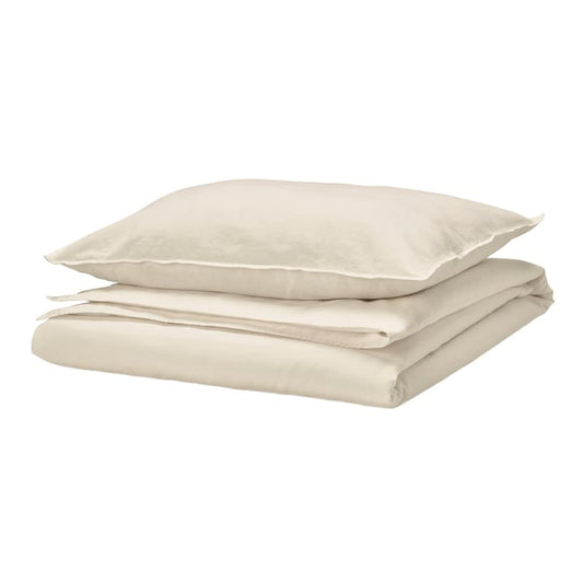 RUNDHAGTORN - RUNDHAGTORN Duvet cover and pillowcase, beige, 150x200/50x80 cm