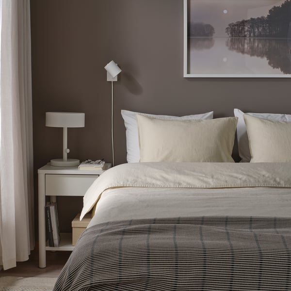 RUNDHAGTORN duvet cover and pillowcase, beige, 150x200/50x80 cm