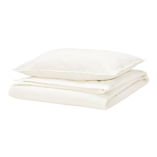 RUNDHAGTORN duvet cover and pillowcase, white, 150x200/50x80 cm