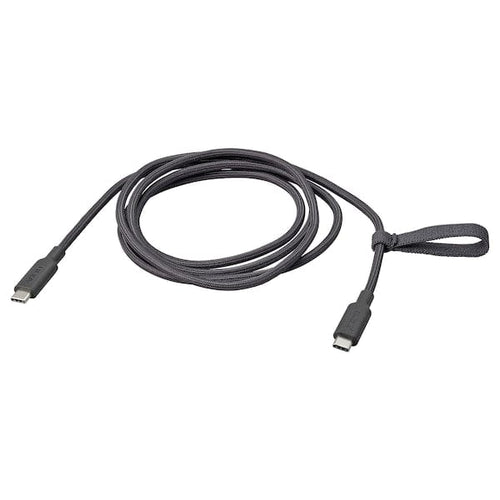 RUNDHULT - RUNDHULT USB-C to USB-C, dark grey, 1.5 m/100 W