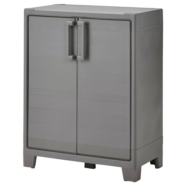 RUNMARÖ cabinet with doors, dark grey indoor/outdoor, 80x44x100 cm