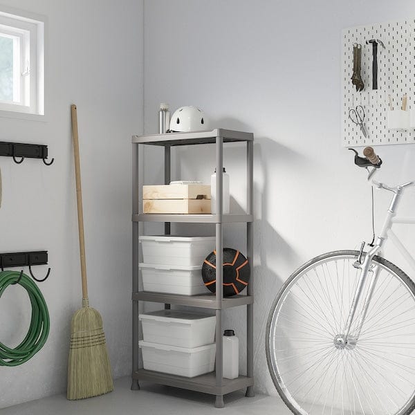 Ikea RUNMARÖ - Shelf, dark grey indoor/outdoor, 60x30x133 cm