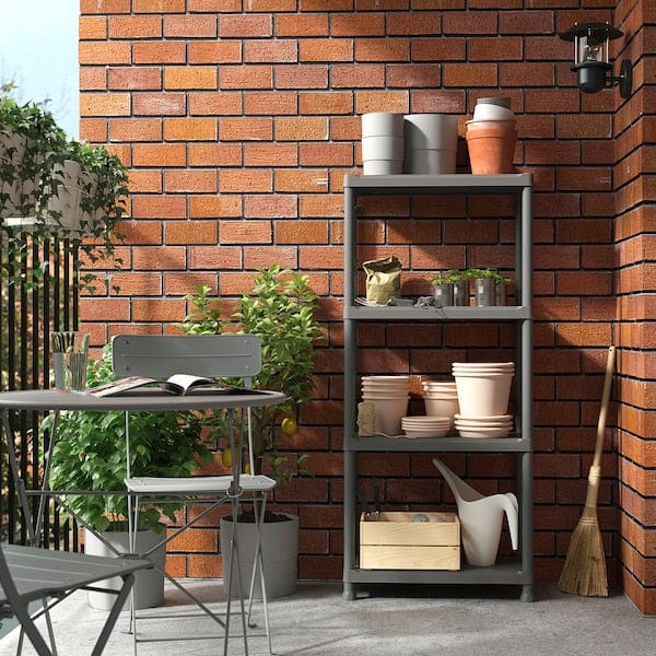 Ikea RUNMARÖ - Shelf, dark grey indoor/outdoor, 60x30x133 cm