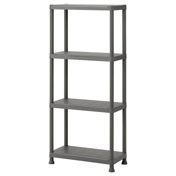 RUNMARÖ - Shelf, dark grey indoor/outdoor, 60x30x133 cm