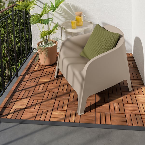 RUNNEN edging strip, outdoor floor decking, dark grey, 4 pack