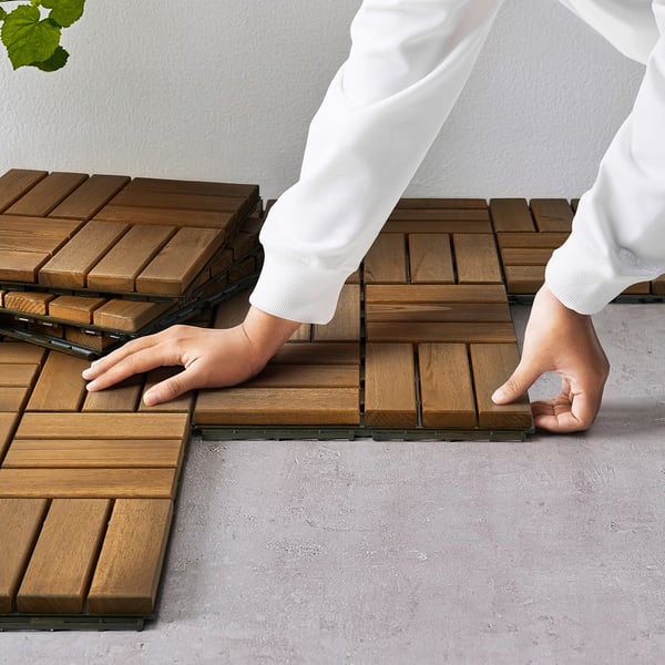RUNNEN floor decking, outdoor, acacia, 0.81 m²
