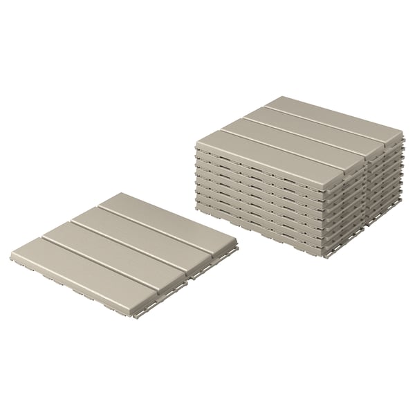 RUNNEN floor decking, outdoor, beige, 0.81 m²