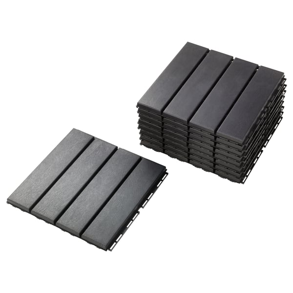 RUNNEN floor decking, outdoor, dark grey, 0.81 m²