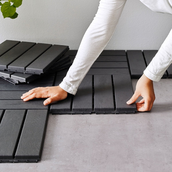 RUNNEN floor decking, outdoor, dark grey, 0.81 m²