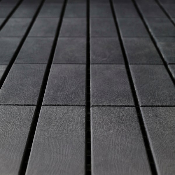 RUNNEN - RUNNEN Floor decking, outdoor, dark grey, 0.81 m²
